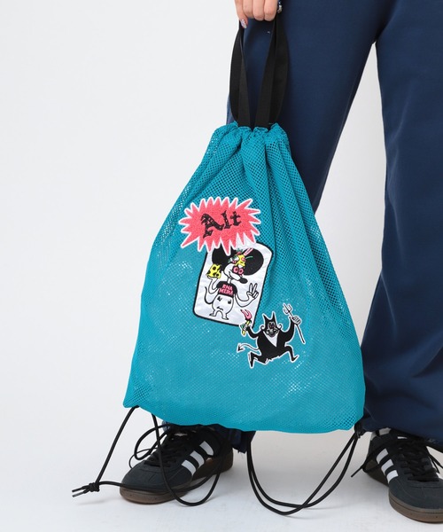 RNA（アールエヌエー）の「E5105 メッシュナップサック（バックパック/リュック・レディース・オレンジ/ブラック/ターコイズブルー・FREE）」の7枚目の写真