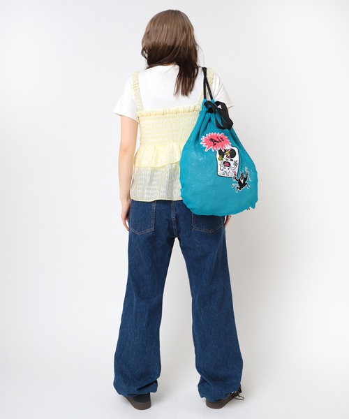 RNA（アールエヌエー）の「E5105 メッシュナップサック（バックパック/リュック・レディース・オレンジ/ブラック/ターコイズブルー・FREE）」の17枚目の写真