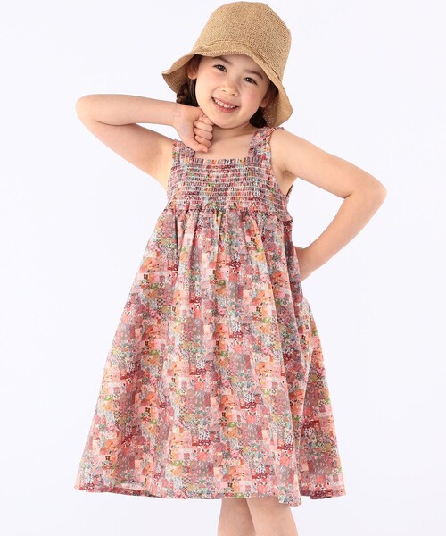 SHIPS（シップス）の「SHIPS KIDS:100～130cm / リバティ ノースリーブ ワンピース（ワンピース・キッズ・ブルー系1/ピンク系・100/110/130/120）」の2枚目の写真