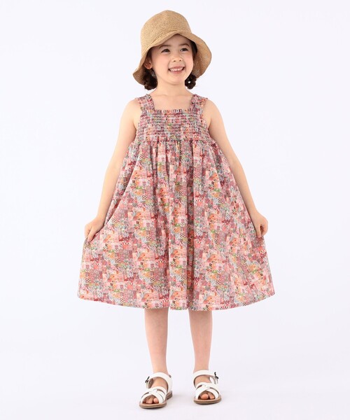 SHIPS（シップス）の「SHIPS KIDS:100～130cm / リバティ ノースリーブ ワンピース（ワンピース・キッズ・ブルー系1/ピンク系・100/110/130/120）」の4枚目の写真