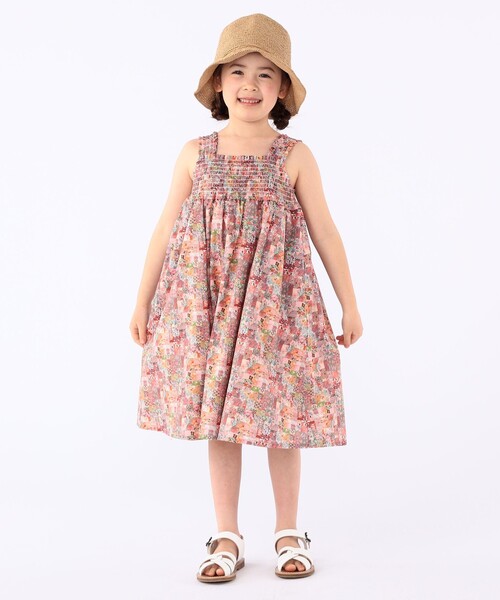 SHIPS（シップス）の「SHIPS KIDS:100～130cm / リバティ ノースリーブ ワンピース（ワンピース・キッズ・ブルー系1/ピンク系・100/110/130/120）」の5枚目の写真