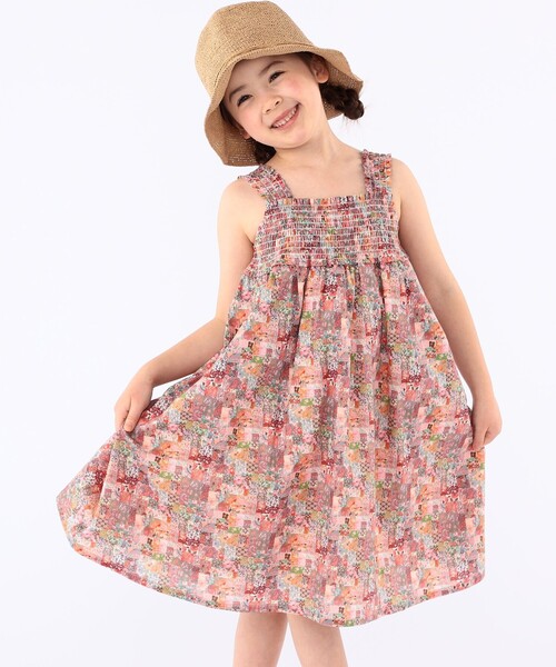 SHIPS（シップス）の「SHIPS KIDS:100～130cm / リバティ ノースリーブ ワンピース（ワンピース・キッズ・ブルー系1/ピンク系・100/110/130/120）」の7枚目の写真