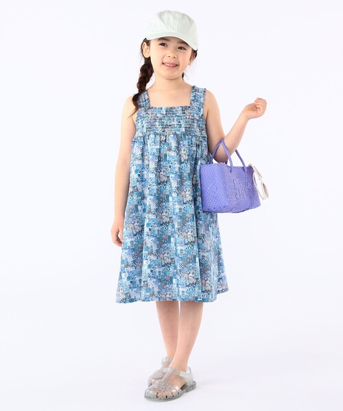SHIPS（シップス）の「SHIPS KIDS:100～130cm / リバティ ノースリーブ ワンピース（ワンピース・キッズ・ブルー系1/ピンク系・100/110/130/120）」の8枚目の写真