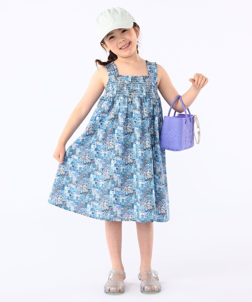 SHIPS（シップス）の「SHIPS KIDS:100～130cm / リバティ ノースリーブ ワンピース（ワンピース・キッズ・ブルー系1/ピンク系・100/110/130/120）」の10枚目の写真