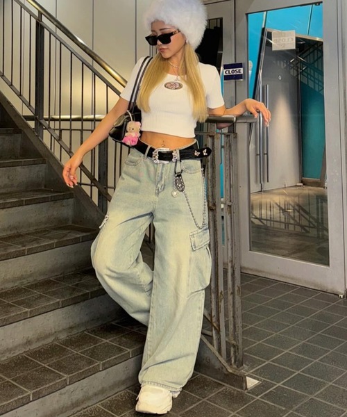 GYDA（ジェイダ）の「GD bijou MOLDハーフスリーブニット