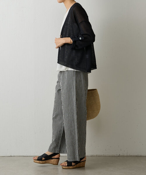 BEARDSLEY（ビアズリー）の「綿ワッシャーウエストリブパンツ（その他パンツ・レディース・ブラック/グレー・1/0）」の13枚目の写真