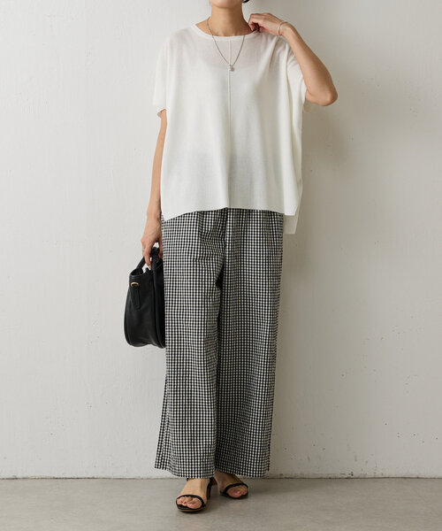 BEARDSLEY（ビアズリー）の「綿ワッシャーウエストリブパンツ（その他パンツ・レディース・ブラック/グレー・1/0）」の16枚目の写真