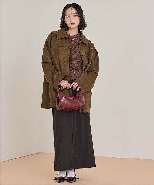 miette(ミエット)の「フェイクスエードステンカラージャケット(ステンカラーコート・レディース・ブラック/ブラウン/チャコール・FREE)」の18枚目の写真