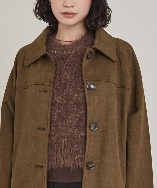 miette(ミエット)の「フェイクスエードステンカラージャケット(ステンカラーコート・レディース・ブラック/ブラウン/チャコール・FREE)」の19枚目の写真