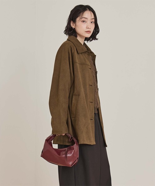 miette(ミエット)の「フェイクスエードステンカラージャケット(ステンカラーコート・レディース・ブラック/ブラウン/チャコール・FREE)」の21枚目の写真