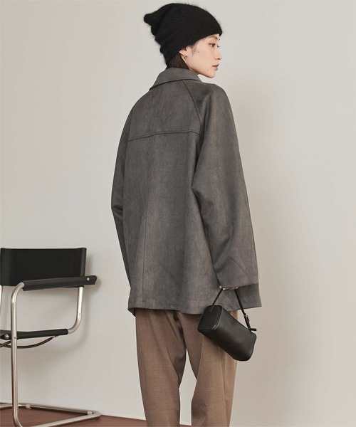 miette(ミエット)の「フェイクスエードステンカラージャケット(ステンカラーコート・レディース・ブラック/ブラウン/チャコール・FREE)」の14枚目の写真