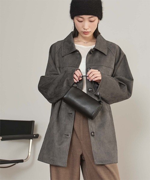 miette(ミエット)の「フェイクスエードステンカラージャケット(ステンカラーコート・レディース・ブラック/ブラウン/チャコール・FREE)」の16枚目の写真