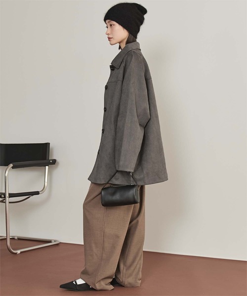 miette(ミエット)の「フェイクスエードステンカラージャケット(ステンカラーコート・レディース・ブラック/ブラウン/チャコール・FREE)」の17枚目の写真