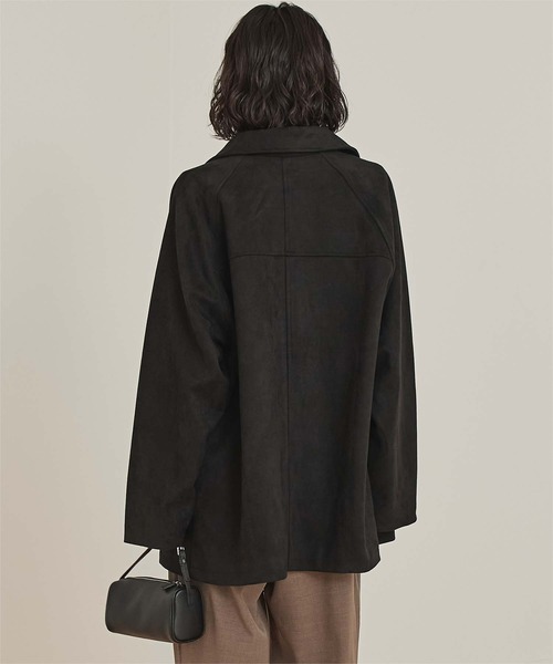 miette(ミエット)の「フェイクスエードステンカラージャケット(ステンカラーコート・レディース・ブラック/ブラウン/チャコール・FREE)」の7枚目の写真