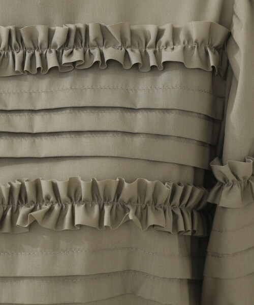 couture brooch（クチュールブローチ）の「エシカルコットン タック＆フリルワンピース（ワンピース・レディース・ネイビー/ベージュ/オリーブ・36/38/42/40）」の11枚目の写真