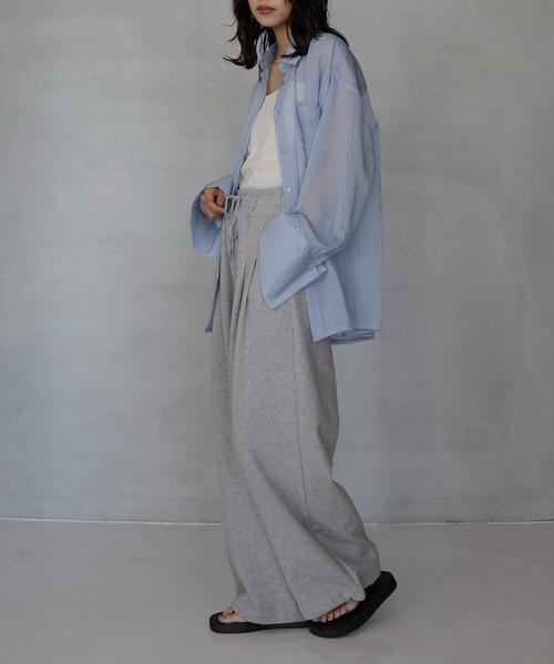 hellam(へラム)の「シアーアソートシャツ(シャツ/ブラウス・レディース・ブラック/オフホワイト/ブルー/ブラウン/イエロー/ネイビー/ブラック系1/ブラウン系1・FREE)」の15枚目の写真