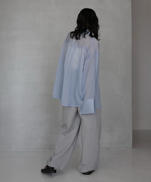 hellam(へラム)の「シアーアソートシャツ(シャツ/ブラウス・レディース・ブラック/オフホワイト/ブルー/ブラウン/イエロー/ネイビー/ブラック系1/ブラウン系1・FREE)」の17枚目の写真