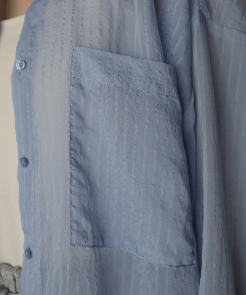 hellam(へラム)の「シアーアソートシャツ(シャツ/ブラウス・レディース・ブラック/オフホワイト/ブルー/ブラウン/イエロー/ネイビー/ブラック系1/ブラウン系1・FREE)」の18枚目の写真