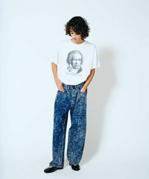 JERZEES(ジャージーズ)の「JERZEES / ジャージーズ BEETHOVEN TEE ベートーヴェン グラフィック Tシャツ(Tシャツ/カットソー・メンズ・ヘザーグレー/ホワイト/ライトグレー・LARGE/X-LARGE/MEDIUM/SMALL)」の4枚目の写真