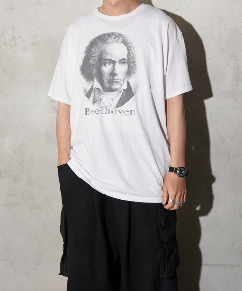 JERZEES(ジャージーズ)の「JERZEES / ジャージーズ BEETHOVEN TEE ベートーヴェン グラフィック Tシャツ(Tシャツ/カットソー・メンズ・ヘザーグレー/ホワイト/ライトグレー・LARGE/X-LARGE/MEDIUM/SMALL)」の8枚目の写真