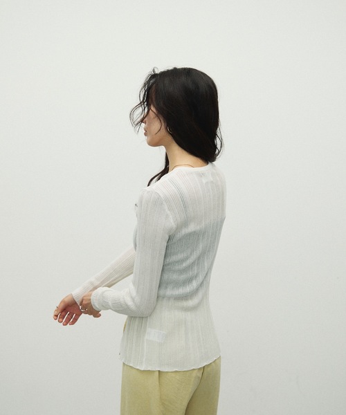 Sherbet Touch Front Hole Random Rib Knit / シャーベットタッチ
