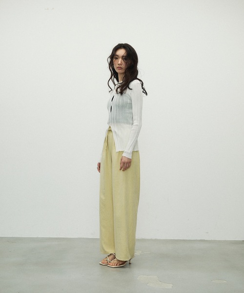 Sherbet Touch Front Hole Random Rib Knit / シャーベット