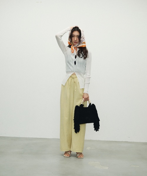 Sherbet Touch Front Hole Random Rib Knit / シャーベットタッチ