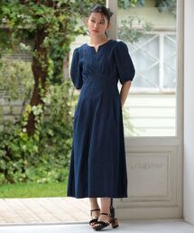 ELENCARE DUE | ・ELENCARE DUE デニム5分袖ワンピース(ワンピース)