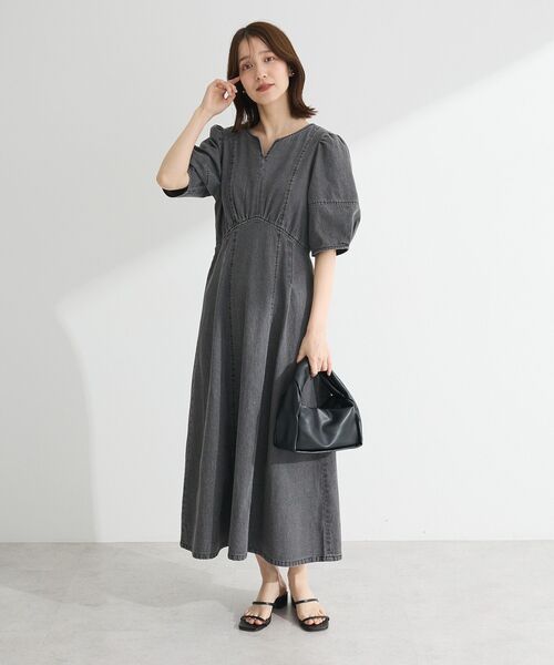 ELENCARE DUE（エレンカーレデュエ）の「・ELENCARE DUE デニム5分袖ワンピース（ワンピース・レディース・インディゴブルー/ライトインディゴブルー/グレー・FREE）」の17枚目の写真