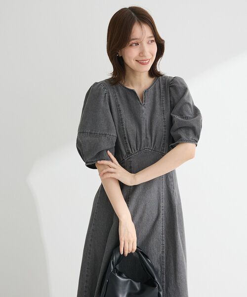 ELENCARE DUE（エレンカーレデュエ）の「・ELENCARE DUE デニム5分袖ワンピース（ワンピース・レディース・インディゴブルー/ライトインディゴブルー/グレー・FREE）」の20枚目の写真