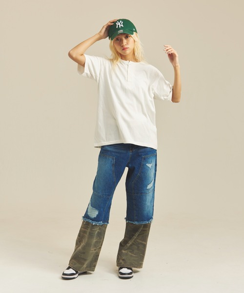 Healthknit(ヘルスニット)の「Healthknit TOMPKINS JERSEY HENLEY NECK S/S TEE(Tシャツ/カットソー・メンズ・ホワイト/ブラック・L/M/XL)」の11枚目の写真