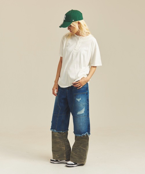 Healthknit(ヘルスニット)の「Healthknit TOMPKINS JERSEY HENLEY NECK S/S TEE(Tシャツ/カットソー・メンズ・ホワイト/ブラック・L/M/XL)」の15枚目の写真