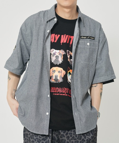 CORISCO(コリスコ)の「ヒッコリーワッペン半袖シャツ(M1)(シャツ/ブラウス・メンズ・その他1/その他2・LARGE/MEDIUM/X-LARGE)」の1枚目の写真