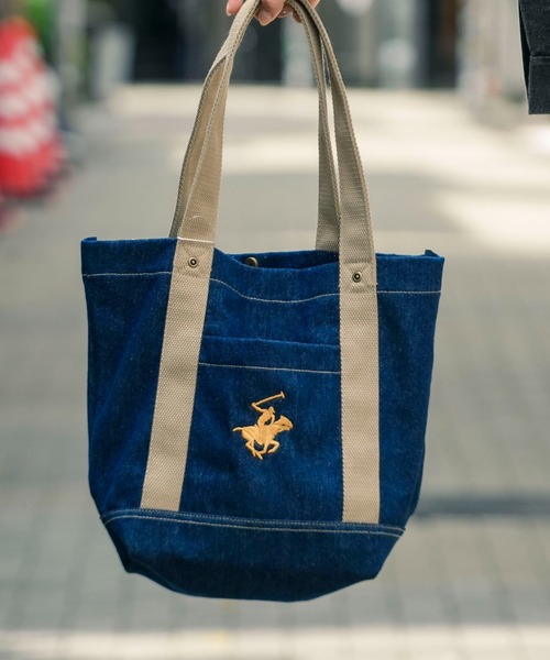 BEVERLY HILLS POLO CLUB(ビバリーヒルズポロクラブ)の「【BEVERLY HILLS POLO CLUB/ビバリーヒルズポロクラブ】【デニム素材で魅せるトラッド】デニム トートバッグ 大きめ A4・PC対応 肩掛け可(トートバッグ・メンズ・ネイビー/ブラック/ブルー・FREE)」の9枚目の写真