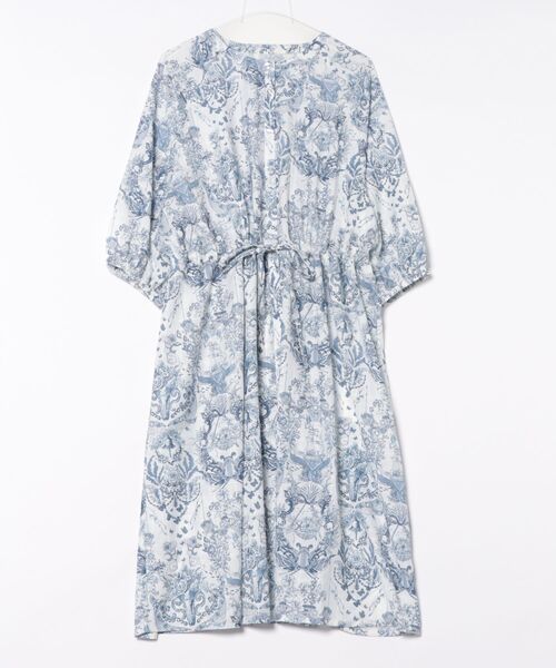 iS ScoLar（イズスカラー）の「552206：海総柄シアーチェック 前開きシャツワンピース（シャツワンピース・レディース・ネイビー/グリーン/ピンク・M）」の2枚目の写真