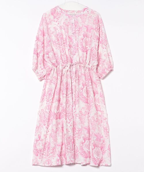 iS ScoLar（イズスカラー）の「552206：海総柄シアーチェック 前開きシャツワンピース（シャツワンピース・レディース・ネイビー/グリーン/ピンク・M）」の5枚目の写真