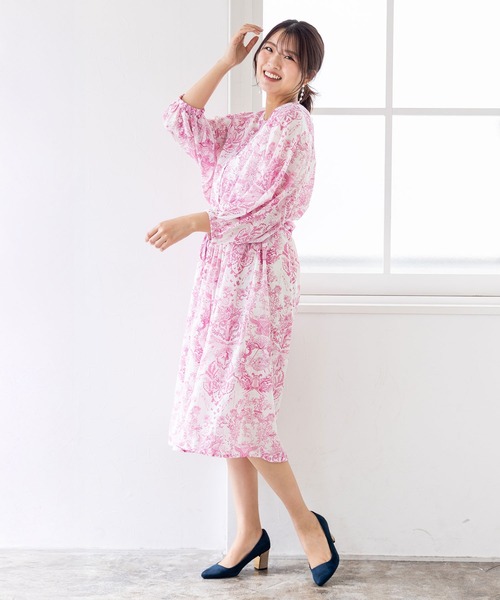 iS ScoLar（イズスカラー）の「552206：海総柄シアーチェック 前開きシャツワンピース（シャツワンピース・レディース・ネイビー/グリーン/ピンク・M）」の20枚目の写真