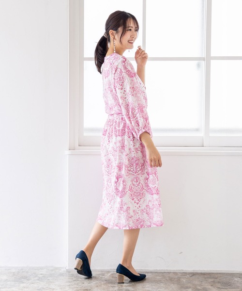 iS ScoLar（イズスカラー）の「552206：海総柄シアーチェック 前開きシャツワンピース（シャツワンピース・レディース・ネイビー/グリーン/ピンク・M）」の19枚目の写真