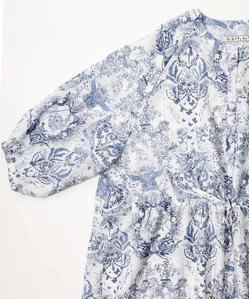 iS ScoLar（イズスカラー）の「552206：海総柄シアーチェック 前開きシャツワンピース（シャツワンピース・レディース・ネイビー/グリーン/ピンク・M）」の9枚目の写真