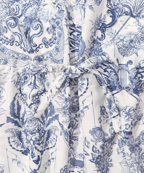 iS ScoLar（イズスカラー）の「552206：海総柄シアーチェック 前開きシャツワンピース（シャツワンピース・レディース・ネイビー/グリーン/ピンク・M）」の8枚目の写真