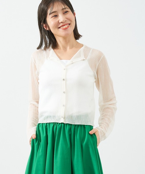 MICA&DEAL(マイカ&ディール)の「ランダムシアーカーディガン(カーディガン/ボレロ・レディース・ブラック/ベージュ/オフホワイト・FREE)」の1枚目の写真