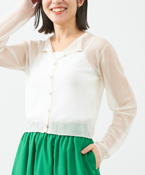 MICA&DEAL(マイカ&ディール)の「ランダムシアーカーディガン(カーディガン/ボレロ・レディース・ブラック/ベージュ/オフホワイト・FREE)」の6枚目の写真