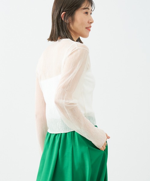 MICA&DEAL(マイカ&ディール)の「ランダムシアーカーディガン(カーディガン/ボレロ・レディース・ブラック/ベージュ/オフホワイト・FREE)」の8枚目の写真