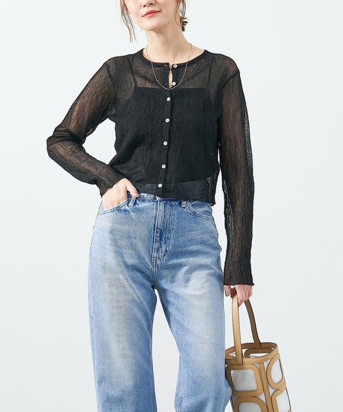 MICA&DEAL(マイカ&ディール)の「ランダムシアーカーディガン(カーディガン/ボレロ・レディース・ブラック/ベージュ/オフホワイト・FREE)」の10枚目の写真