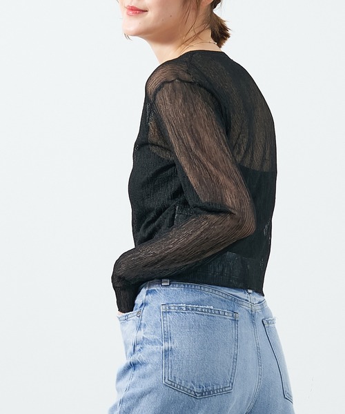 MICA&DEAL(マイカ&ディール)の「ランダムシアーカーディガン(カーディガン/ボレロ・レディース・ブラック/ベージュ/オフホワイト・FREE)」の14枚目の写真