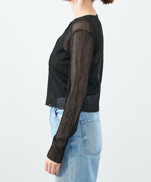 MICA&DEAL(マイカ&ディール)の「ランダムシアーカーディガン(カーディガン/ボレロ・レディース・ブラック/ベージュ/オフホワイト・FREE)」の18枚目の写真