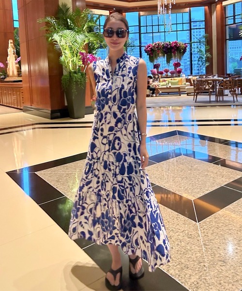 【HOBBS】夏のリゾートに♪グリーンティアードワンピース 裾ティアードリゾートワンピース（ワンピース）｜KOBE LETTUCE