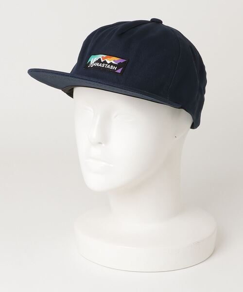 MANASTASH（マナスタッシュ）の「MANASTASH/マナスタッシュ  RAINBOW LOGO CAP/レインボーロゴキャップ（キャップ・メンズ・ネイビー/オリーブ系・F）」の2枚目の写真