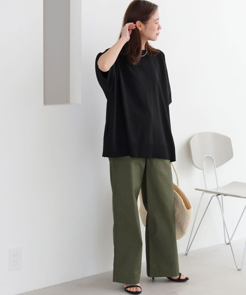 JOURNAL STANDARD relume（ジャーナルスタンダード　レリューム）の「《追加2》接触冷感 / ウォッシャブルクールポンチョプルオーバー（ニット/セーター・レディース・ライトグレー/ブルー/ブラック・FREE）」の4枚目の写真