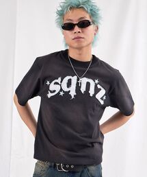 ※WEB限定 / 立体フリンジ / ワッペン半袖Tシャツ / sqnz applique washed tee